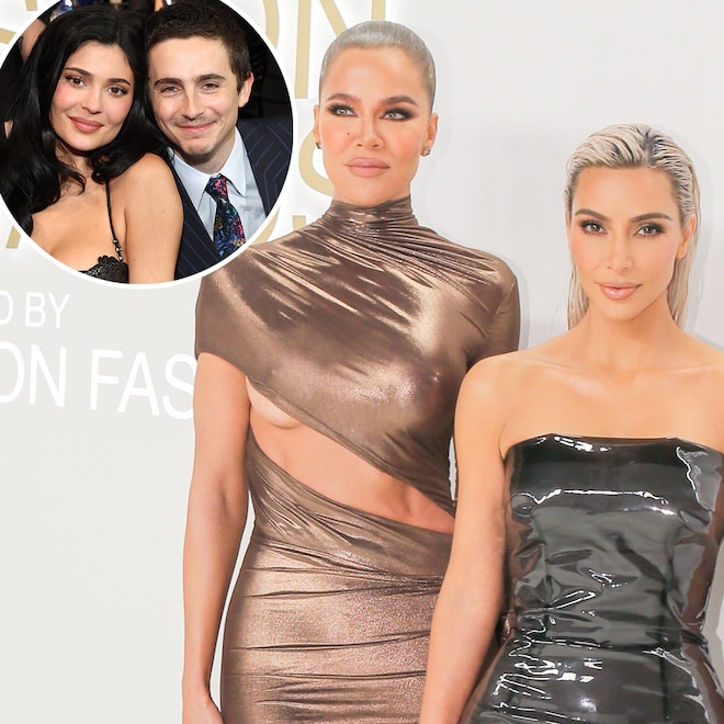 Kylie Jenmer, Timothée Chalamet, Khloe Kardashian, Kim Kardashian